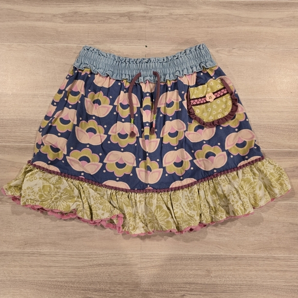 NWOT Matilda Jane Enchanted Garden Modern Mix Multi-Pattern Skirt Size 6. - Picture 1 of 9